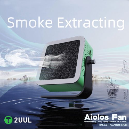 2UUL DA98 Aiolos Portable Smoke Extractor / Cooling Fan with Bright LED Light
