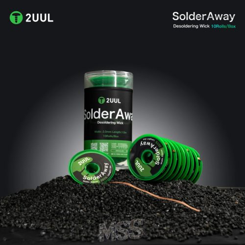 2UUL DW11 2015 Solder Away 2.0mm x 1.5m 10pack Solder Wick - Efficient Desoldering Tool for Electronics Repair