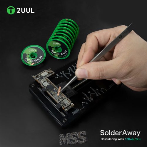 2UUL DW11 2015 Solder Away 2.0mm x 1.5m 10pack Solder Wick - Efficient Desoldering Tool for Electronics Repair