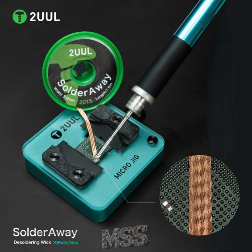 2UUL DW11 2015 Solder Away 2.0mm x 1.5m 10pack Solder Wick - Efficient Desoldering Tool for Electronics Repair