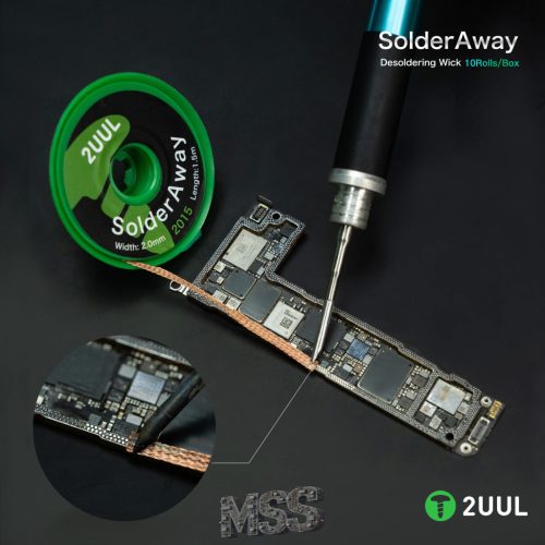2UUL DW11 Solder Away 2015 2.0mm x 1.5m 1pcs Solder Wick - Efficient Desoldering Tool for Electronics Repair