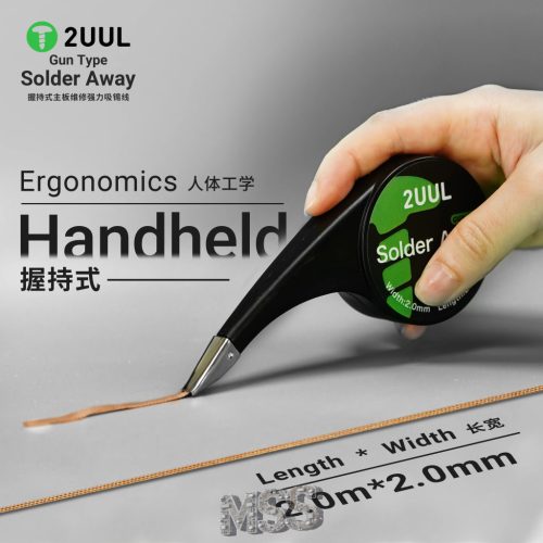 2UUL DW21 Solder Away 2020 2.0mm x 2m 1pcs Solder Wick - Efficient Desoldering Tool for Electronics Repair