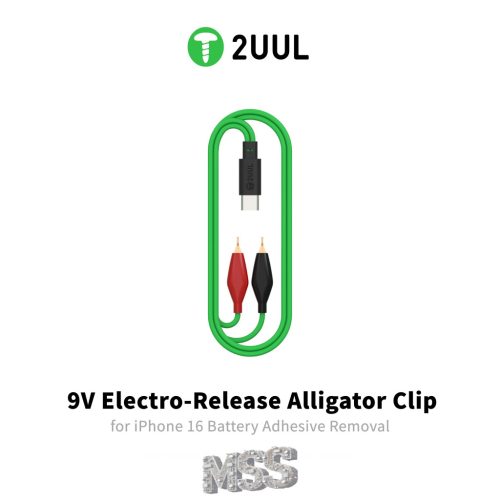 2UUL PW03 9V Electro-Release Alligator Clip for iPhone 16 Battery Removal Aid