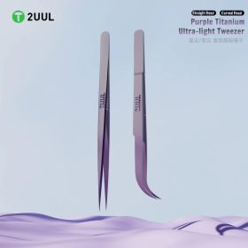   2UUL Ti21 Straight Head Purple ESD Titanium Alloy Ultra Light Precision Tweezer