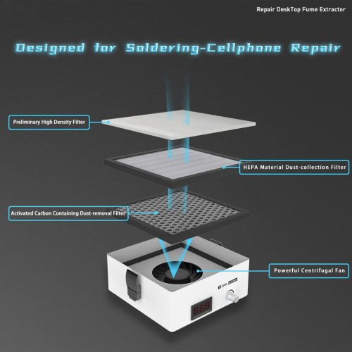 2UUL uuFilter Smoke Fume Extractor Mini Desktop Carbon Filter HEPA Absorber