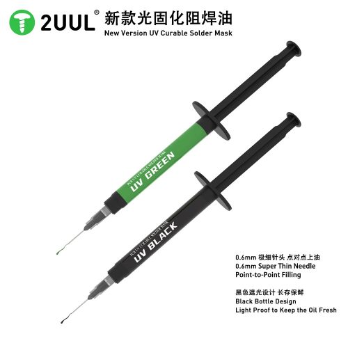 2UUL UV Green 3cc Curable Soldering Mask - Superior Protection for PCB Repairs