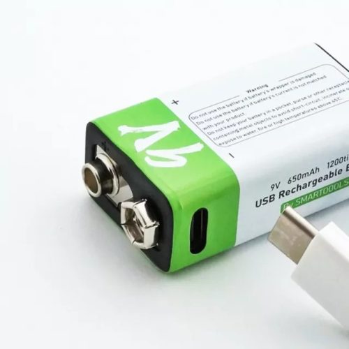 1pcs 9V 650mAh USB Type-C Rechargeable Lithium-Ion Li-Ion Battery PP3 6LR51