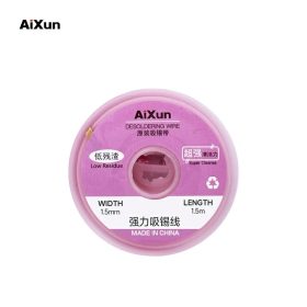   AiXun 1.5mm x 1.5m Solder Wick - Efficient Desoldering Tool for Electronics Repair