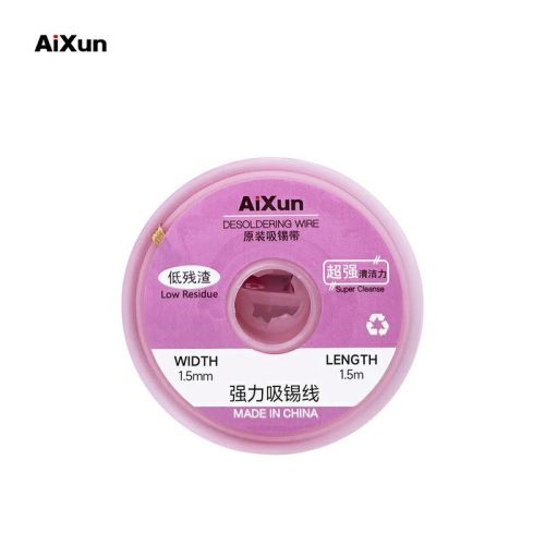 AiXun 1.5mm x 1.5m Solder Wick - Efficient Desoldering Tool for Electronics Repair