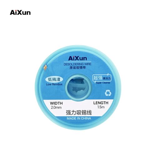 AiXun 2.0mm x 1.5m Solder Wick - Efficient Desoldering Tool for Electronics Repair