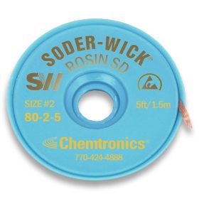   Chemtronics Soder-Wick Size #2 1.5mm x 1.5m Solder Wick - Efficient De-Soldering Tool for Electronics Repair