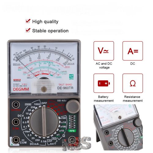 DePee DE-960TR Analog Multimeter DIY Learning Electronics Automotive AC/DC