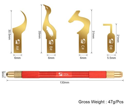 Mechanic 004 Tips Set for PCB Nand Underfill Edge Glue Remover