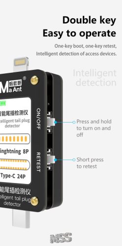 MaAnt WX-02 Charging Port Tester Current Power Check Type-C 8 Pin iPhone