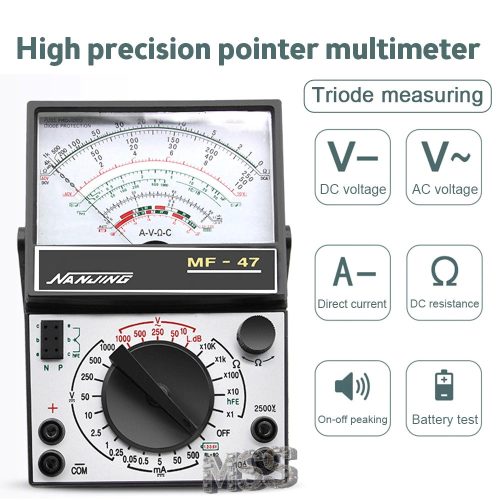 MF-47 Analog Multimeter DIY Learning Electronics Automotive Phones SMD AC/DC