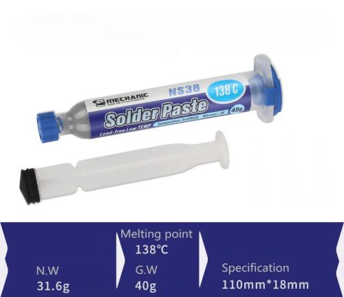 Mechanic NS38 40g 138°C Soldering Paste in Syringe 