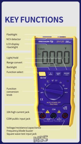 Mechanic SIV120 True RMS Smart Rugged Multimeter with Thermocouple