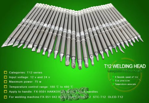 MSS T12 Soldering Iron Tips K/BL/ILS/BC2/J02 Series for DIY PCB Phones Soldering Repairs
