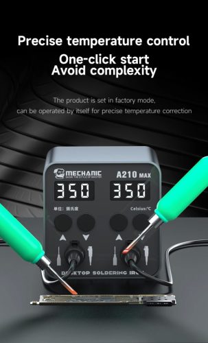 Mechanic A210 Max Dual Handle Soldering Station w. Auto Sleep