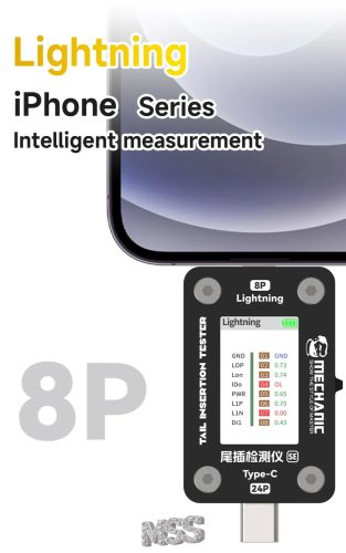Mechanic T-824SE Charging Port Tester Current Power Check Type-C 8 Pin Phone