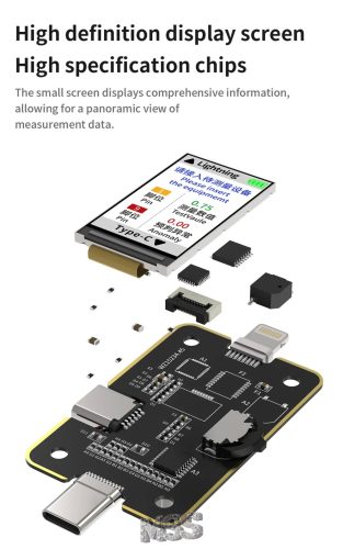 Mechanic T-824SE Charging Port Tester Current Power Check Type-C 8 Pin Phone