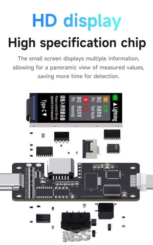 Mechanic T-824 Charging Port Tester Current Power Check Type-C 8 Pin Phone