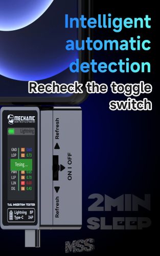 Mechanic T-824 Charging Port Tester Current Power Check Type-C 8 Pin Phone