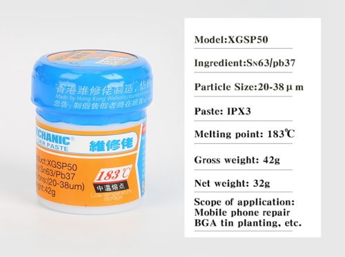 Mechanic XG-SP50 42g 183°C Soldering Paste