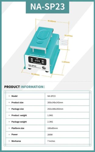 NASAN SP23 7" Built-In Vacuum Pump LCD Separator Machine