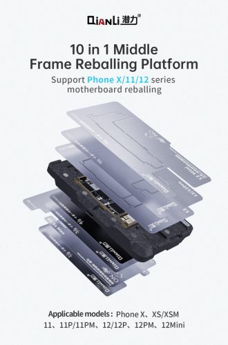 Qianli 10in1 Middle Frame ReBalling Platform for iPhone X / XS / 11 / 12 Series