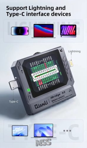 Qianli iBridge A3 Charging Port Tester Current Power Check Type-C 8 Pin Phone