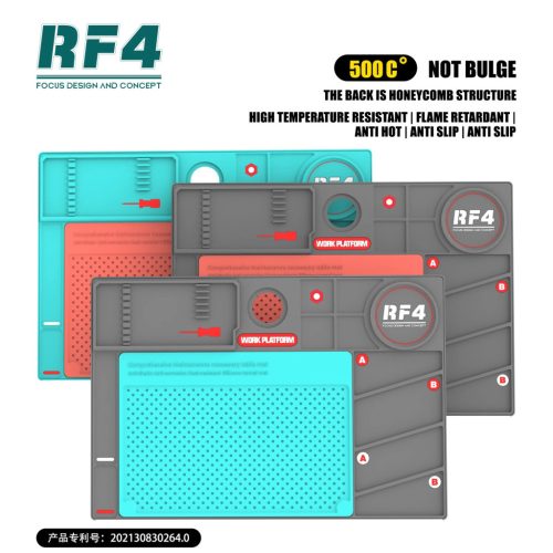 RF4 RF-PO2 Grey & Green Silicone Mat