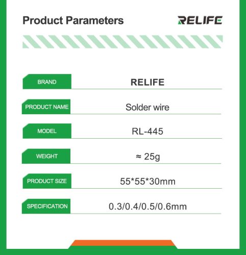 ReLife RL-445 0.6mm 18g Soldering Wire - Precision Soldering Solution for Electronics