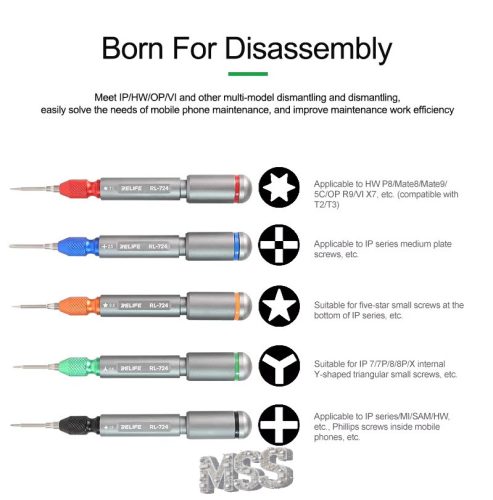 ReLife RL-724 High Precision Torque Screwdriver Set 5in1 for Phone Tablet Drones Repair