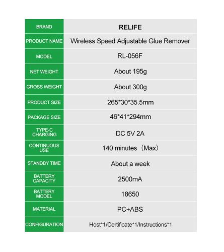 ReLife RL-056F Wireless Mobile Phone Tablet Screen OCA Glue Remover