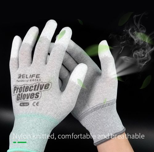 ReLife RL-063 PU Coated Anti-Static PPE Gloves for Mobile Phones Repair