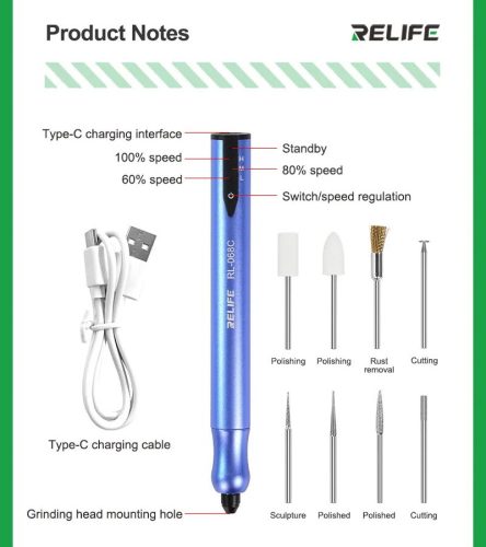 ReLife RL-068C Precision Grinding Pen for Mobile Repair and Engraving