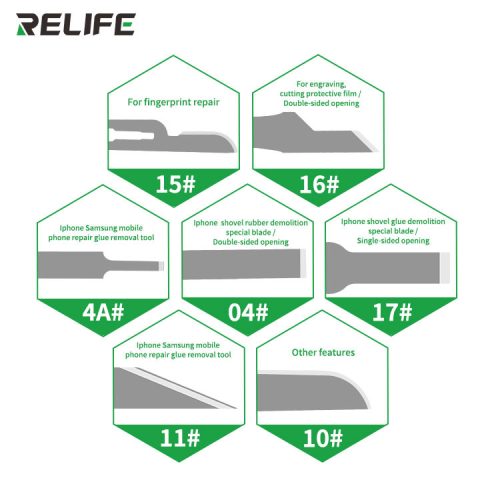 ReLife RL-101B 8 in 1 CPU/IC Chip Underfill Glue Remover Tool Replacement Tips