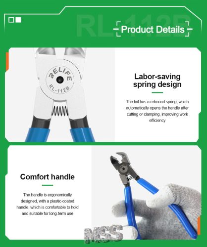 ReLife RL-112B High Quality Angled Cutting Pliers Camera Ring