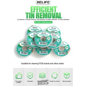   ReLife RL-2030 2.0mm x 3.0m Solder Wick - Efficient Desoldering Tool for Electronics Repair