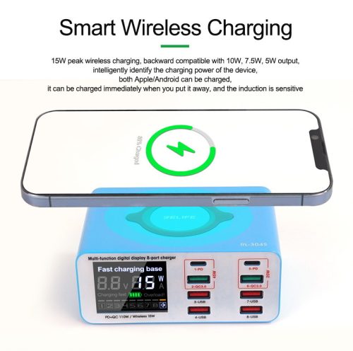 ReLife RL-304S 110W Multifunctional 8 Port QC 3 Fast USB Charging HUB