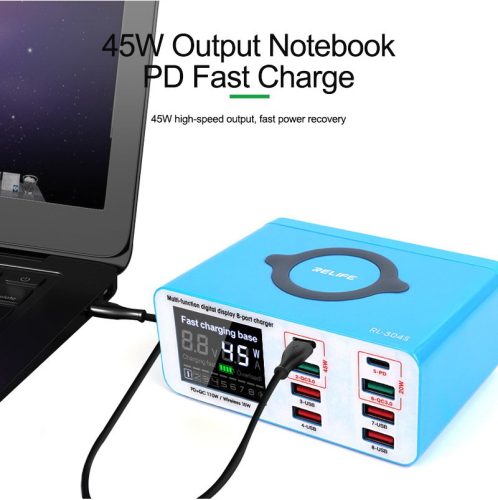 ReLife RL-304S 110W Multifunctional 8 Port QC 3 Fast USB Charging HUB