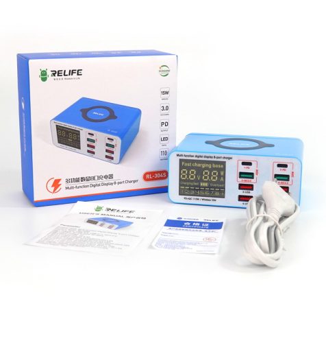 ReLife RL-304S 110W Multifunctional 8 Port QC 3 Fast USB Charging HUB