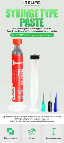 ReLife RL-406S 217°C 40g Soldering Paste in Syringe