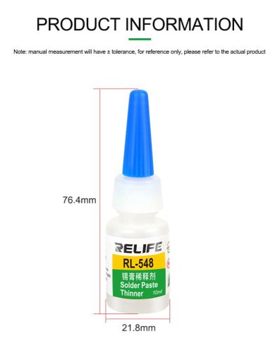 ReLife RL-548 10ml Solder Paste Thinner - Perfect Consistency for Precision Soldering