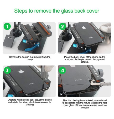 Relife RL-601S Plus 360° Degree Holder For iPhone Back Glass Removal with Suction Cup