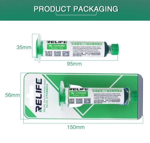 ReLife RL-UVH900GR Green UV Curable Soldering Mask - Superior PCB Protection for Precision Soldering