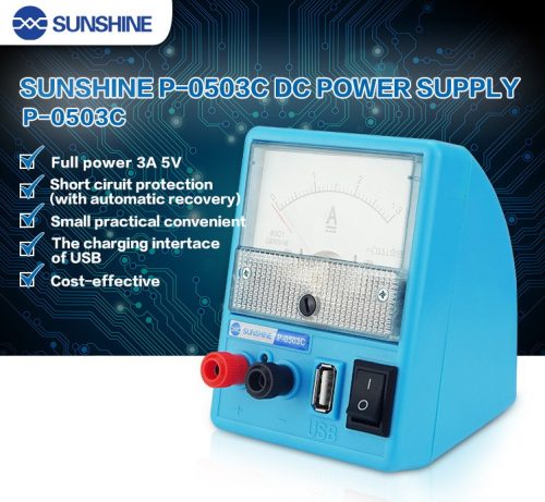 Sunshine P-0503C Mini Portable 110/220V 5V3A Mobile Phone Regulated Power Supply