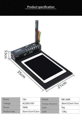 TBK-568R Anti Static Heat Mat Insulation Silicone Pad Desk