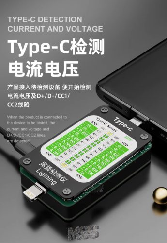 PortCheck Pro Type-C Lightning 8Pin Interface Charging Port Tester Check V68